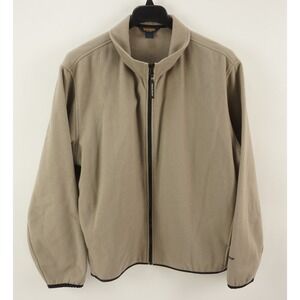 Vintage 1980s Woolrich USA Wool Fleece Full Zip High Neck Jacket Mens XL Tan